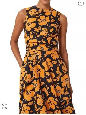 Sleeveless Hobbs size 6 Floral linen midi dress